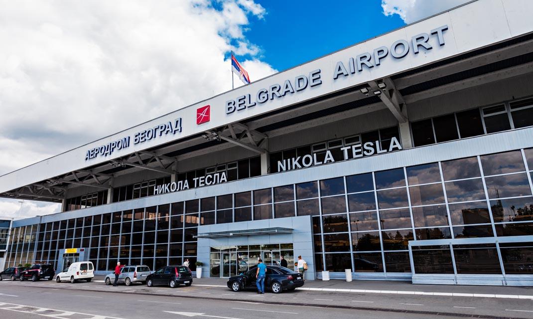 Belgrade airport cars.